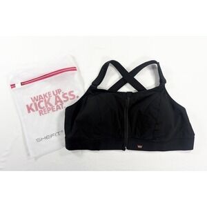 New SHEFIT Ultimate Sports Black Bra Adjustable High Impact Wash Bag 6 Luxe 6XL